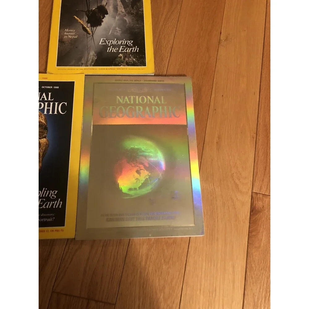 Vintage‎ 1988 National Geographic Magazine Lot of 3 Issues Oct-Nov-Dec Rare